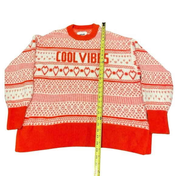 AERIE FURRY OVERSIZED SWEATER COOL VIBES KNITTED SZ M ORANGE BURST COZY WARMTH - Picture 6 of 15